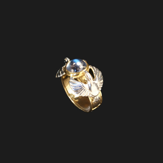 Blue Moon Swan Ring